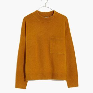 EUC Madewell Redmond Mockneck Pocket Sweater Antique Gold Yellow Size XXS